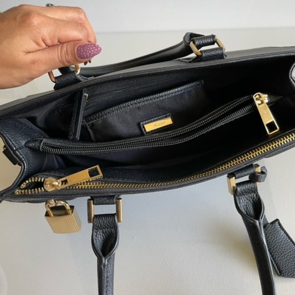 Aldo Black Satchel Handbag and Crossbody Bag - Picture 9 of 10